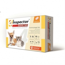 Inspector Quadro таблетки для кошек и собак, 0,5-2 кг., уп. 4 таб.